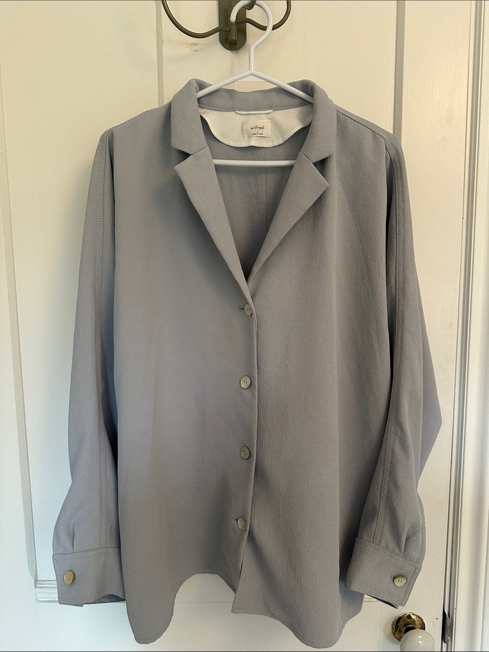 Wilfred Light Gray/Blue Button-Front Shirt
